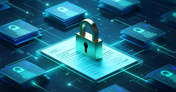 An image with a lock and digital imagery representing enhanced data security measures